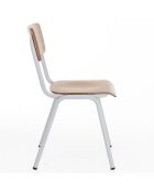 4 Chaises Old School blanc/chêne - 80x44x57 cm