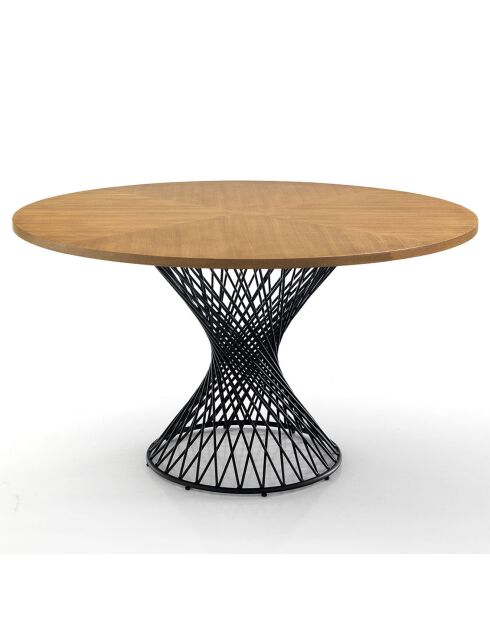Table Clew chêne/noir - 75x137 cm