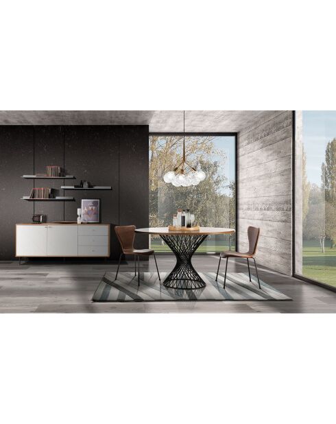 Table Clew chêne/noir - 75x137 cm