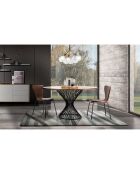 Table Clew chêne/noir - 75x137 cm