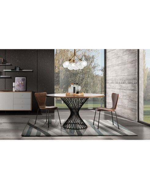 Table Clew chêne/noir - 75x137 cm