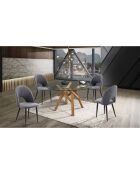 Table ronde Cork transparent/chêne - 75x137 cm