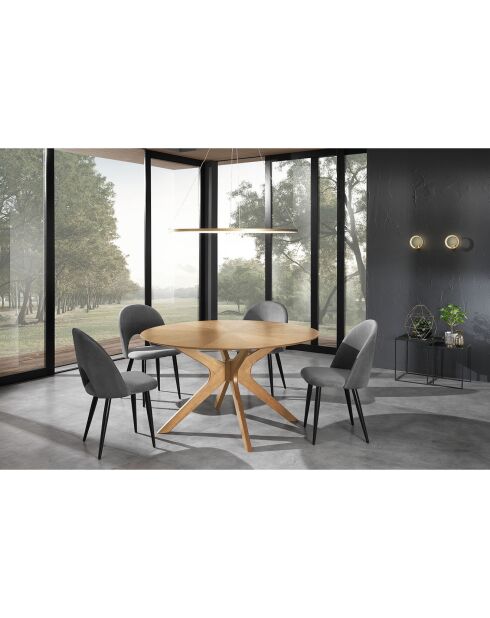 Table ronde Tallin chêne - 75x137 cm