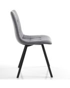 4 Chaises tapissée New Tania gris/noir - 46x56x85 cm