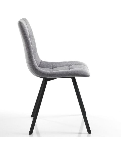 4 Chaises tapissée New Tania gris/noir - 46x56x85 cm