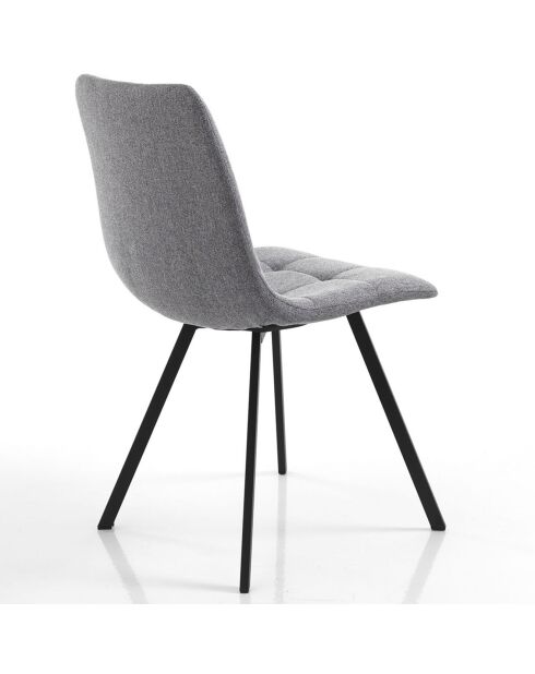 4 Chaises tapissée New Tania gris/noir - 46x56x85 cm