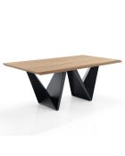 Table fixe Cleft noir/chêne - 76x100x200 cm