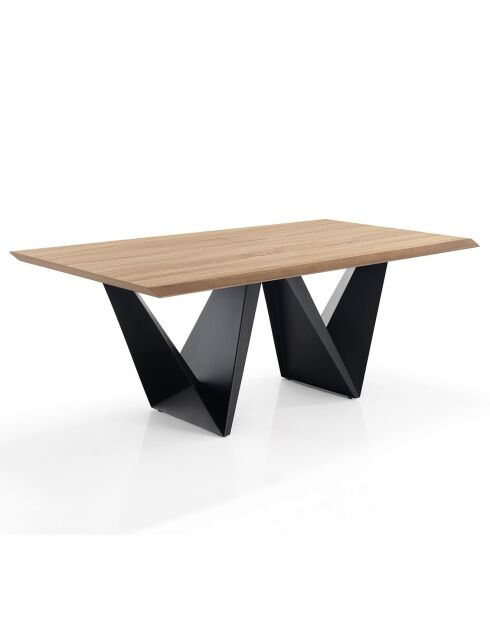 Table fixe Cleft noir/chêne - 76x100x200 cm
