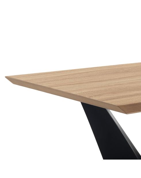Table fixe Cleft noir/chêne - 76x100x200 cm