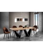 Table fixe Cleft noir/chêne - 76x100x200 cm