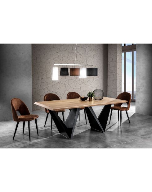 Table fixe Cleft noir/chêne - 76x100x200 cm