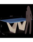 Table fixe Cleft noir/chêne - 76x100x200 cm