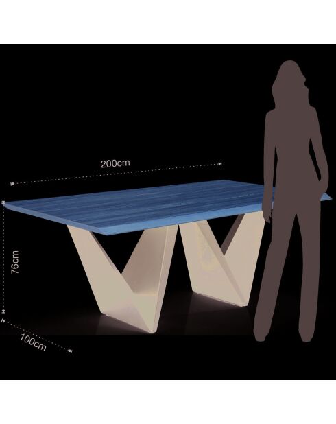 Table fixe Cleft noir/chêne - 76x100x200 cm