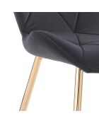 4 Chaises New Kemy gris/doré - 87x49x59 cm