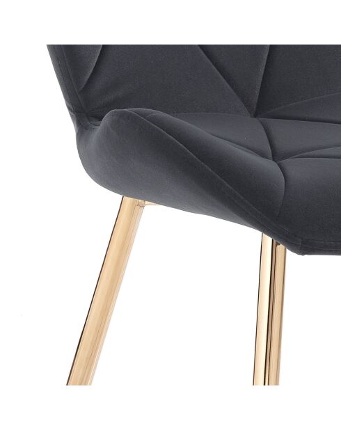 4 Chaises New Kemy gris/doré - 87x49x59 cm