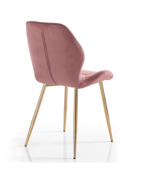 4 Chaises New Kemy rose/doré - 87x49x59 cm