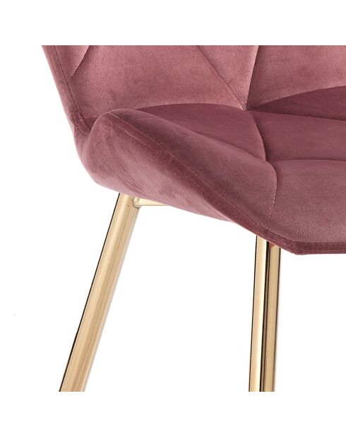 4 Chaises New Kemy rose/doré - 87x49x59 cm