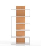 Bibliothèque à colonnes Tower-B blanc/chêne - 170x80x25.5 cm