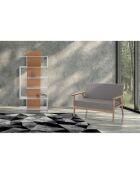 Bibliothèque à colonnes Tower-B blanc/chêne - 170x80x25.5 cm