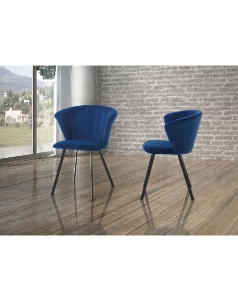 2 Chaises Noah bleu/noir - 79x6256 cm