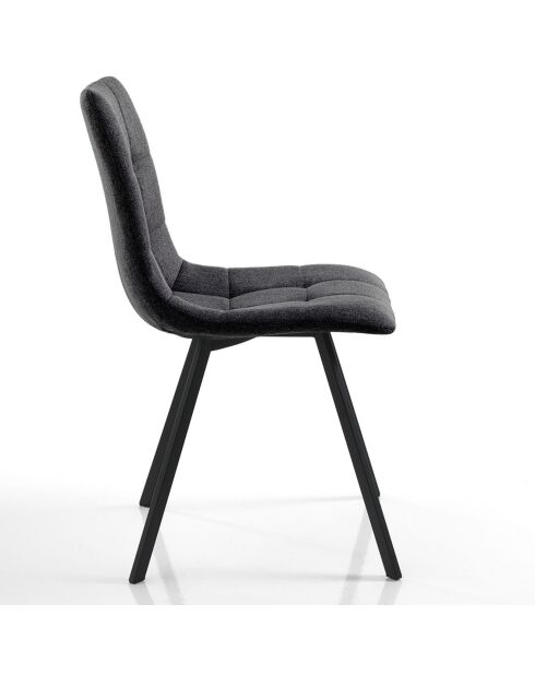 4 Chaises tapissée New Tania anthracite/noir - 46x56x85 cm