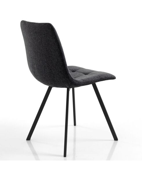 4 Chaises tapissée New Tania anthracite/noir - 46x56x85 cm