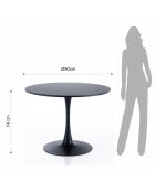 Table ronde Kyoto noire - 74x90 cm
