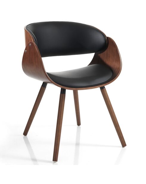 Chaise Visby Evo noyer/noir - 73x54x52 cm