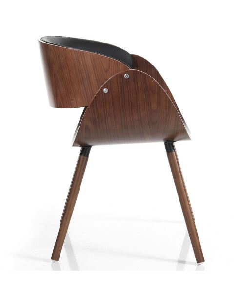 Chaise Visby Evo noyer/noir - 73x54x52 cm