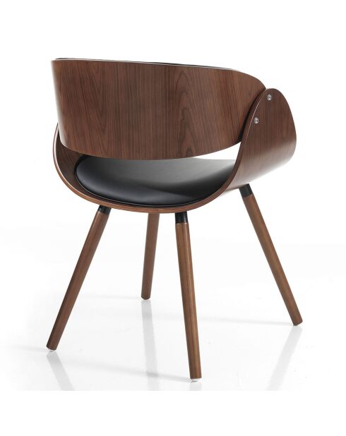 Chaise Visby Evo noyer/noir - 73x54x52 cm