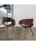Chaise Visby Evo noyer/noir - 73x54x52 cm