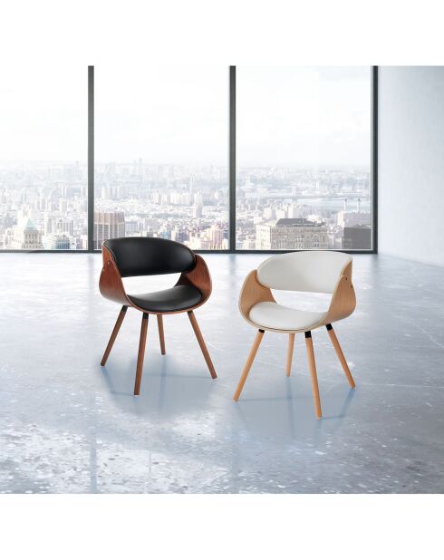 Chaise Visby Evo noyer/noir - 73x54x52 cm