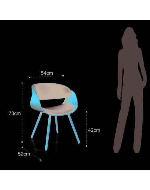 Chaise Visby Evo noyer/noir - 73x54x52 cm
