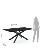 Table à rallonge Hics 4 noire - 76x90x160/210 cm
