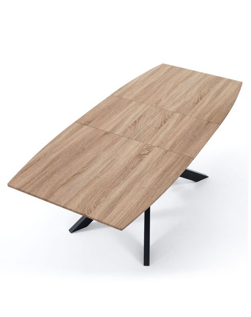 Table à rallonge Hics 5 chêne/noir - 76x90x160/210 cm