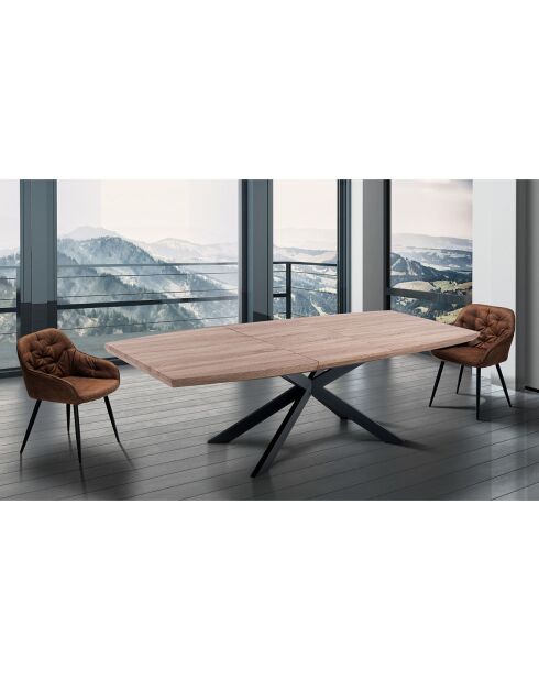 Table à rallonge Hics 5 chêne/noir - 76x90x160/210 cm