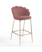 Tabouret Shell rose/doré - 92x56x58 cm