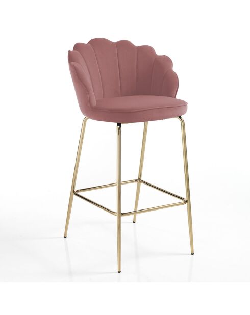 Tabouret Shell rose/doré - 92x56x58 cm