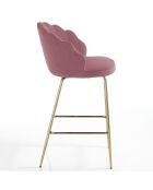 Tabouret Shell rose/doré - 92x56x58 cm