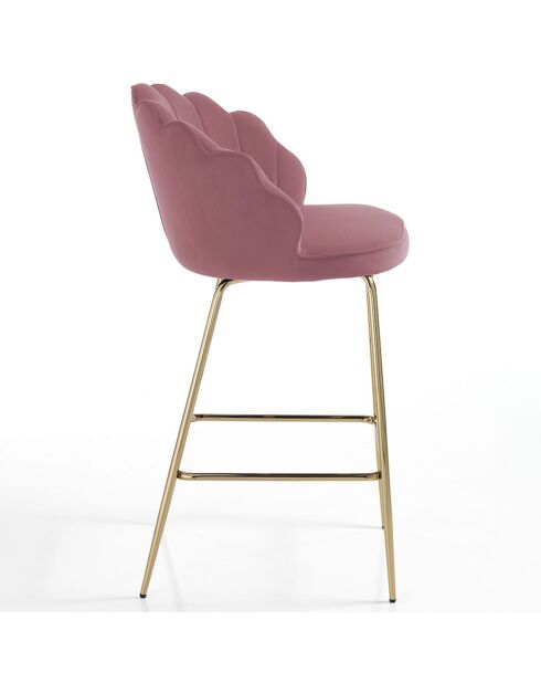 Tabouret Shell rose/doré - 92x56x58 cm