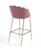 Tabouret Shell rose/doré - 92x56x58 cm