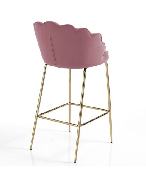 Tabouret Shell rose/doré - 92x56x58 cm