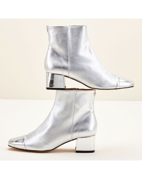 Bottines en Cuir métallisé Camilia argentées