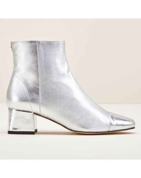 Bottines en Cuir métallisé Camilia argentées