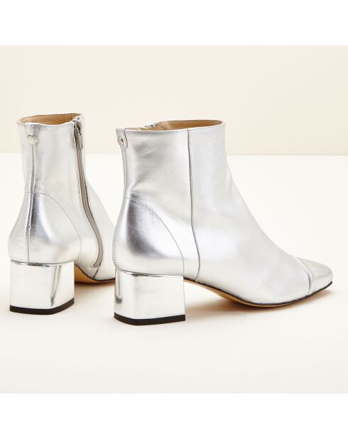 Bottines en Cuir métallisé Camilia argentées