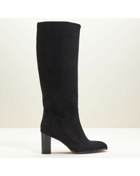 Bottes en Velours de Cuir Cavanna noires - Talon 7 cm