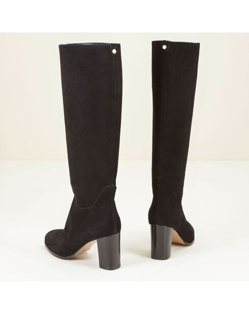 Bottes en Velours de Cuir Cavanna noires - Talon 7 cm