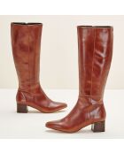 Bottes en Cuir Carlotine Cognac