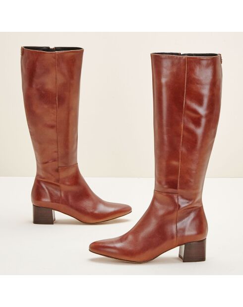 Bottes en Cuir Carlotine Cognac