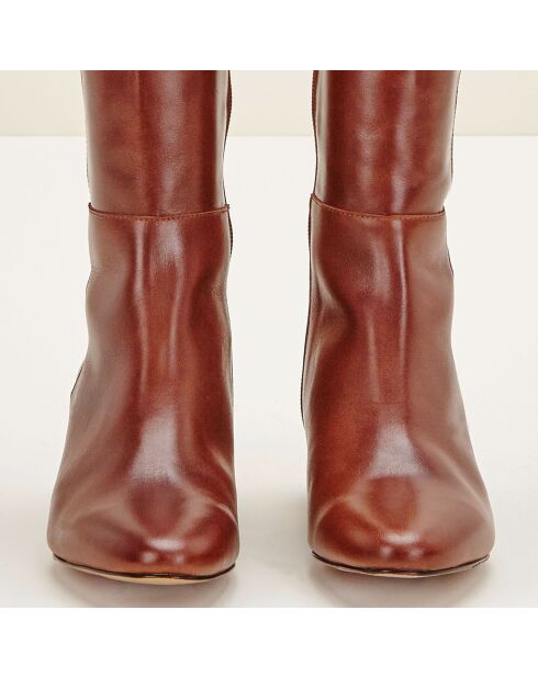 Bottes en Cuir Carlotine Cognac